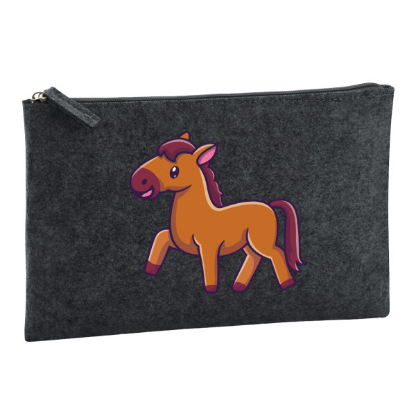 Kulturbeutel Pferd Comic 1 Liter Charcoal