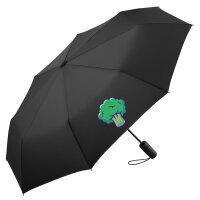 Regenschirm Brokkoli Comic 98cm Schwarz