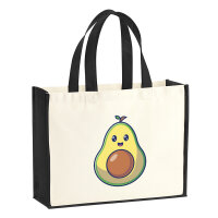 Jutetasche Avocado Comic 21 Liter Black