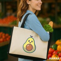 Jutetasche Avocado Comic 21 Liter Black