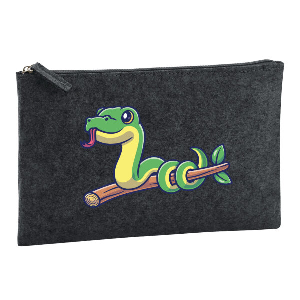 Kulturbeutel Schlange Comic 1 Liter Charcoal