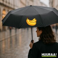 Regenschirm Banane Comic 98cm Schwarz