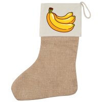 Weihnachtsstrumpf Banane Comic Beige Jute