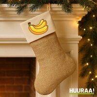 Weihnachtsstrumpf Banane Comic Beige Jute