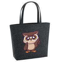 Filz Shopper Eule Comic 22 Liter