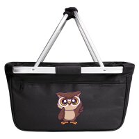 Einkaufskorb faltbar Eule Comic 20 Liter Black