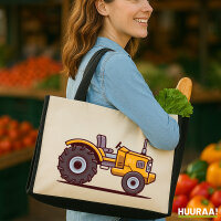 Jutetasche Traktor Trecker 21 Liter Black