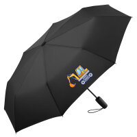 Regenschirm Bagger Comic 98cm Schwarz