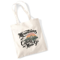 Jutebeutel Mountains are calling and i must go 10 Liter