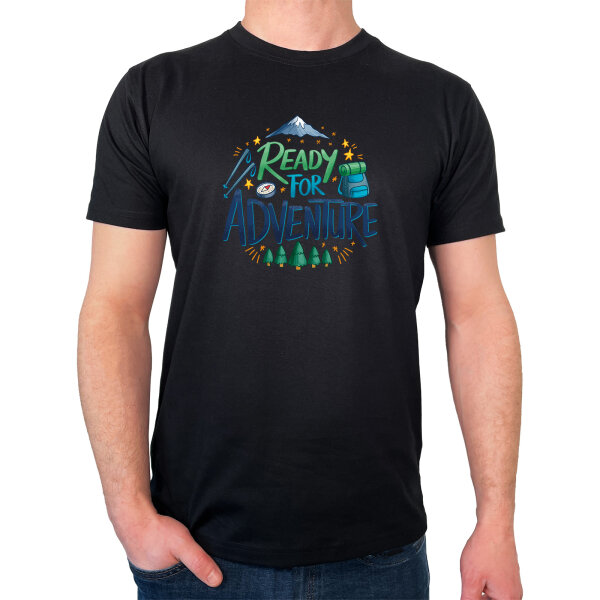 Herren T-Shirt Ready for Adventure Berge