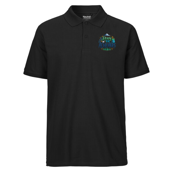 Herren Polo Shirt Ready for Adventure Berge