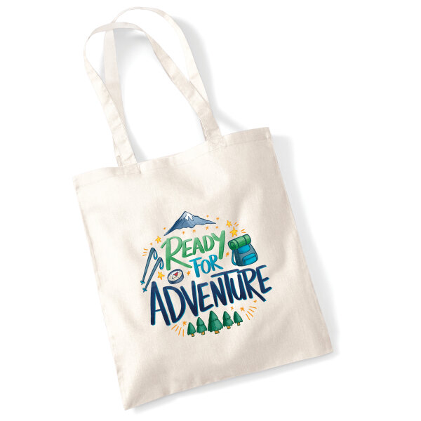 Jutebeutel Ready for Adventure Berge 10 Liter