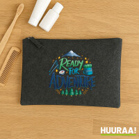 Kulturbeutel Ready for Adventure Berge 1 Liter Charcoal