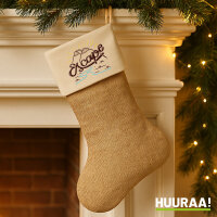 Weihnachtsstrumpf Escape Berge Beige Jute