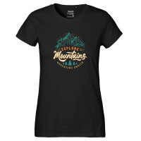 Damen T-Shirt Explore Mountains Adventure Awaits