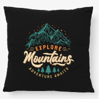 Kissen Explore Mountains Adventure Awaits 40x40cm