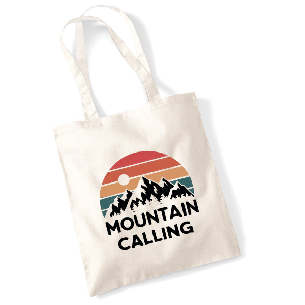Jutebeutel Mountain Calling Berge 10 Liter