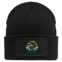 Beanie mit Patch Mountain Bike Berge Black