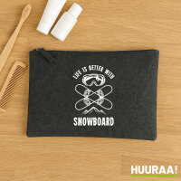 Kulturbeutel Snowboard life is better 1 Liter Charcoal
