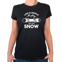 Damen T-Shirt Snowboard Just add snow