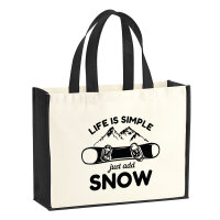 Jutetasche Snowboard Just add snow 21 Liter Black