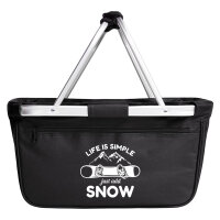 Einkaufskorb faltbar Snowboard Just add snow 20 Liter Black