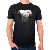 Herren T-Shirt Paar wandert Herz