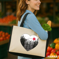 Jutetasche Paar wandert Herz 21 Liter Black