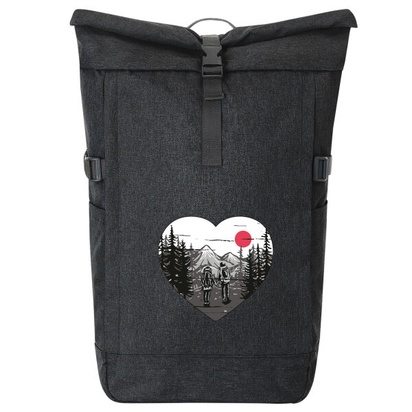 Kurierrucksack Paar wandert Herz 30-44 Liter Black Melange