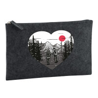 Kulturbeutel Paar wandert Herz 1 Liter Charcoal