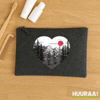 Kulturbeutel Paar wandert Herz 1 Liter Charcoal