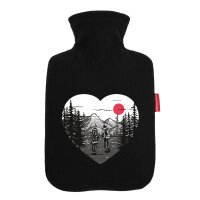 Wärmflasche Paar wandert Herz