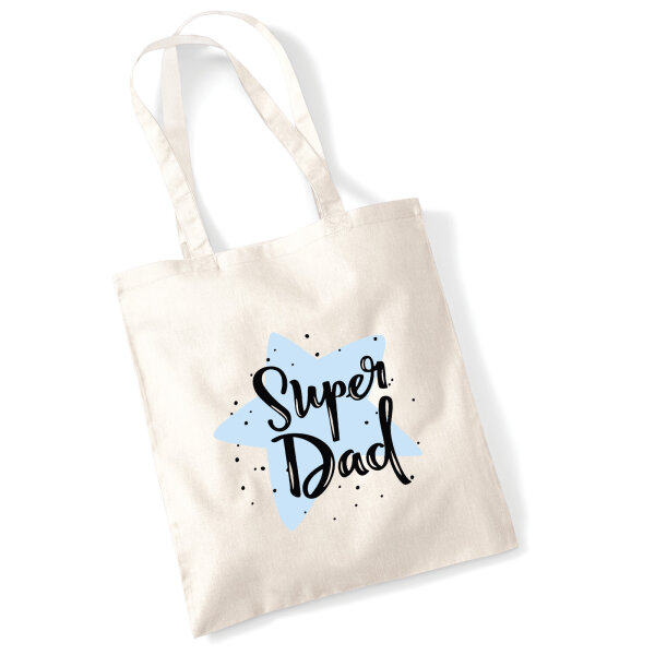 Jutebeutel Super Dad Bester Papa 10 Liter