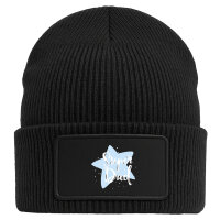 Beanie mit Patch Super Dad Bester Papa Black
