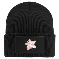 Beanie mit Patch Super Mom Beste Mama Black