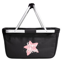 Einkaufskorb faltbar Super Mom Beste Mama 20 Liter Black