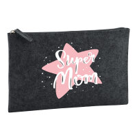Kulturbeutel Super Mom Beste Mama 1 Liter Charcoal