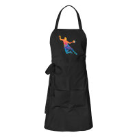 Schürze bunte Handball Silhouette mit Taschen
