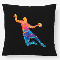 Kissen bunte Handball Silhouette 40x40cm
