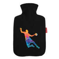 Wärmflasche bunte Handball Silhouette
