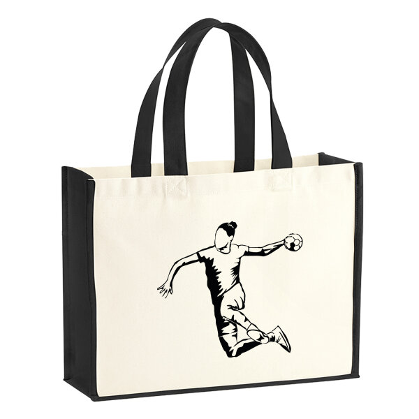 Jutetasche Handball Silhouette 21 Liter Black