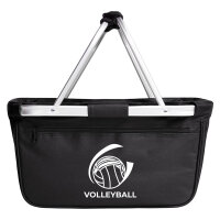 Einkaufskorb faltbar Volleyball Schriftzug 20 Liter Black