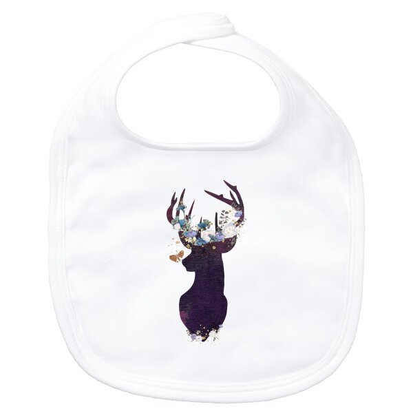 Baby Lätzchen Hirsch Silhouette Klettverschluss