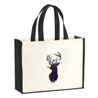 Jutetasche Hirsch Silhouette 21 Liter Black