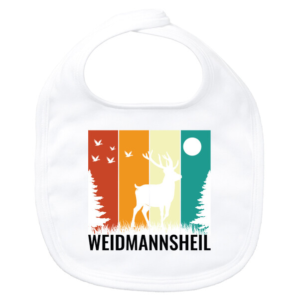 Baby Lätzchen Weidmannsheil Hirsch Wald Klettverschluss