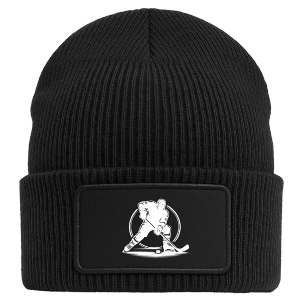 Beanie mit Patch Eishockey Hockey Black