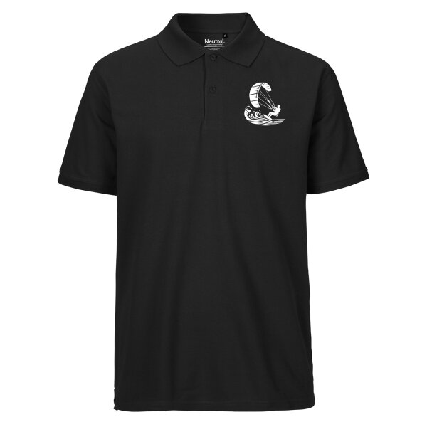 Herren Polo Shirt Kitesurfen Silhouette