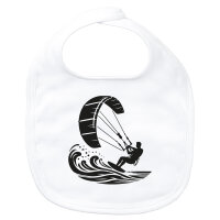 Baby Lätzchen Kitesurfen Silhouette Klettverschluss