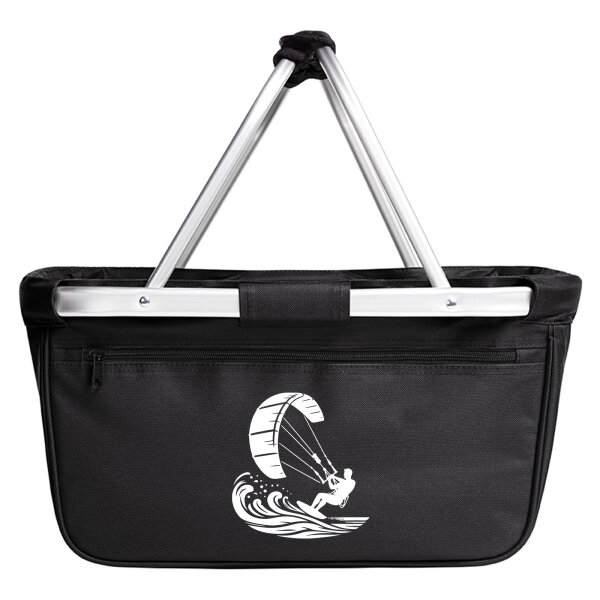 Einkaufskorb faltbar Kitesurfen Silhouette 20 Liter Black