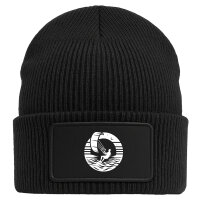 Beanie mit Patch Kite Board Kitesurfing Black